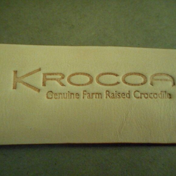 NWT KROCOA 100% Mandarin/Orange Crocodile Belt Silver Oval Buckle Size 32 - Picture 12 of 14